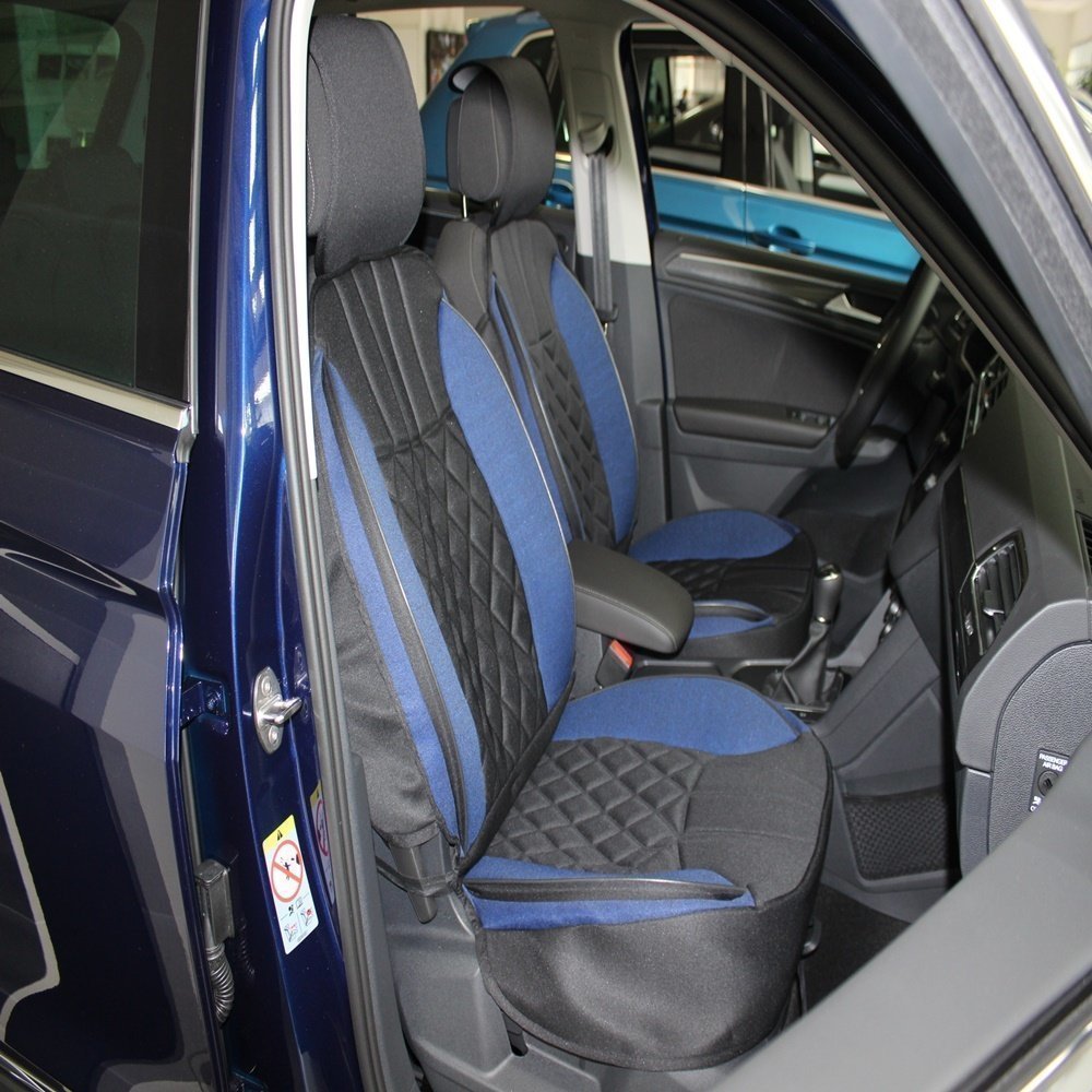 Volkswagen Tüm Modellerine Uygun Space Elegance 5'li Oto Koltuk Minderi Siyah / Mavi