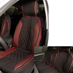 Volkswagen Tüm Modellerine Uygun Space Elegance 5'li Oto Koltuk Minderi Siyah / Kırmızı