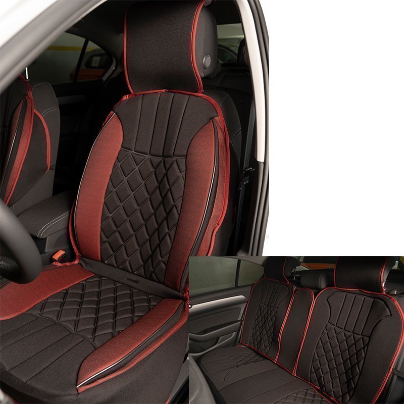 Nissan Tüm Modellerine Uygun Space Elegance 5'li Oto Koltuk Minderi Siyah / Kırmızı