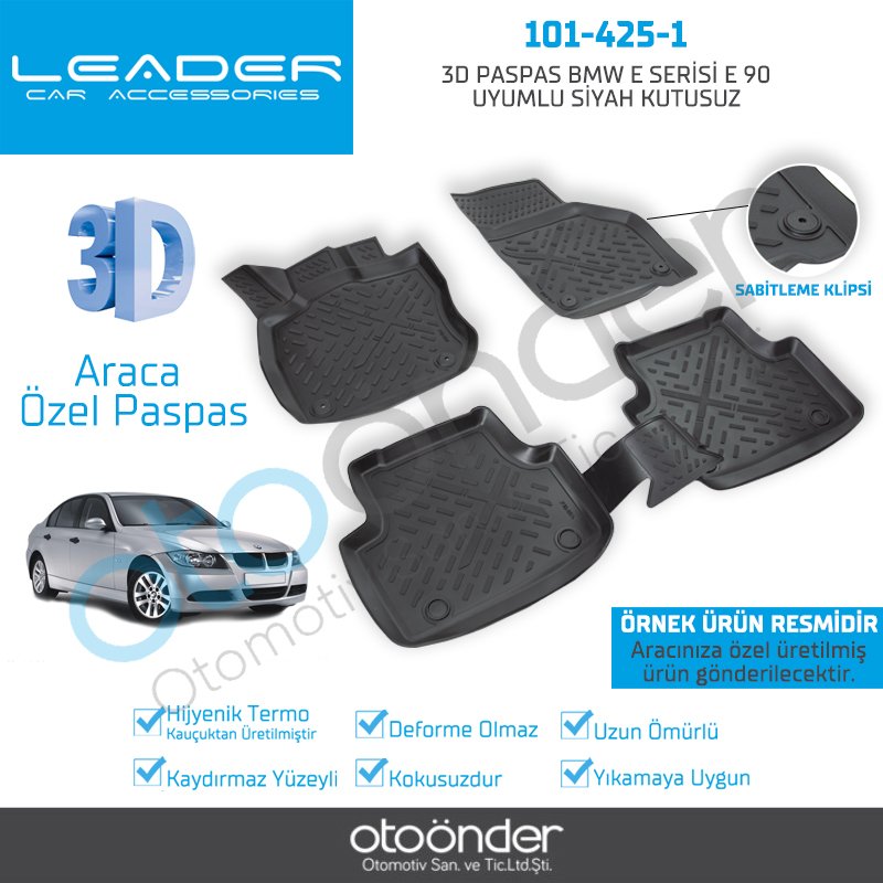 3D PASPAS BMW E SERİSİ E 90 UYUMLU SİYAH