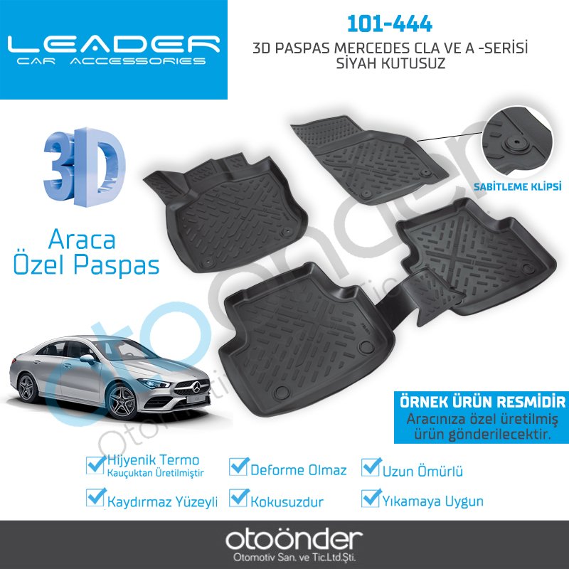 3D PASPAS MERCEDES CLA VE A -SERİSİ SİYAH