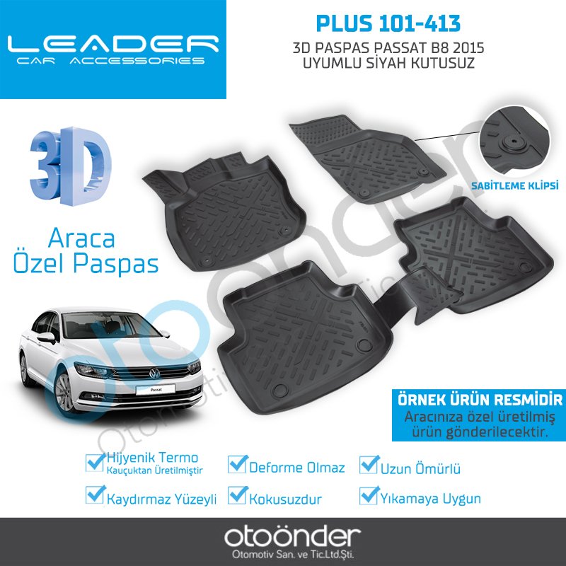 3D PASPAS PASSAT B8 2015 UYUMLU SİYAH