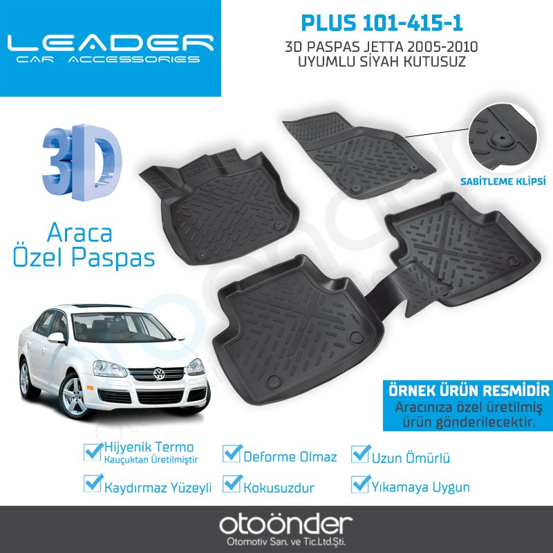 3D PASPAS JETTA 2005-2010 UYUMLU SİYAH