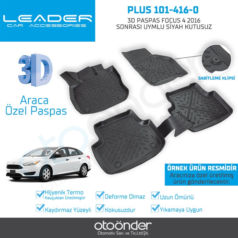 3D PASPAS FOCUS 4 2016 SONRASI UYMLU SİYAH