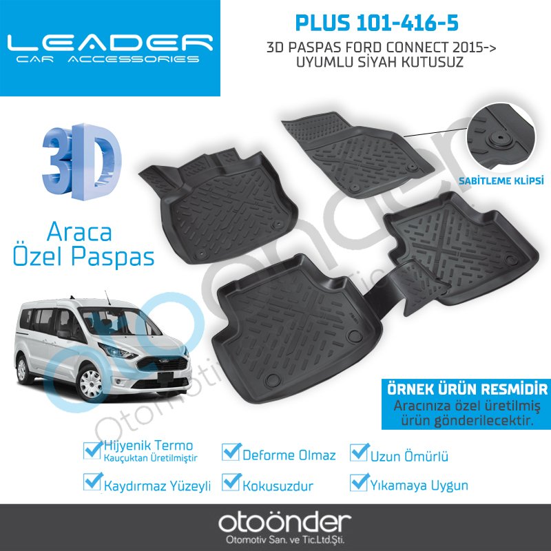 3D PASPAS FORD CONNECT 2015--- UYUMLU SİYAH