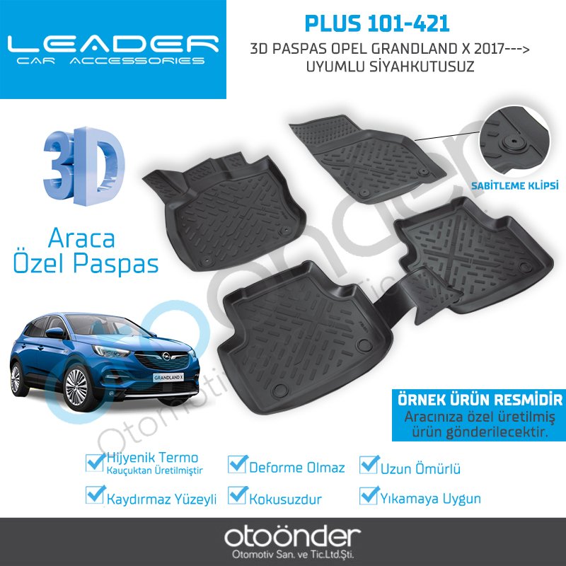 3D PASPAS OPEL GRANDLAND X 2017--- UYUMLU SİYAH