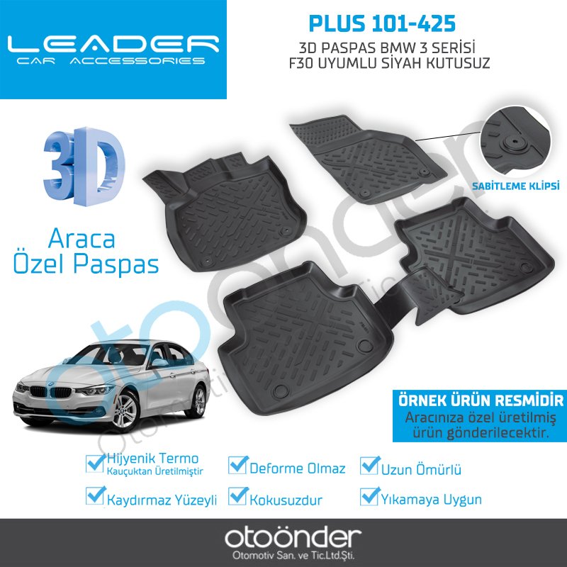 3D PASPAS BMW 3 SERİSİ F30 UYUMLU SİYAH