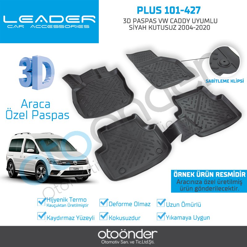 3D PASPAS VOLKSWAGEN CADDY UYUMLU SİYAH 2004-2020