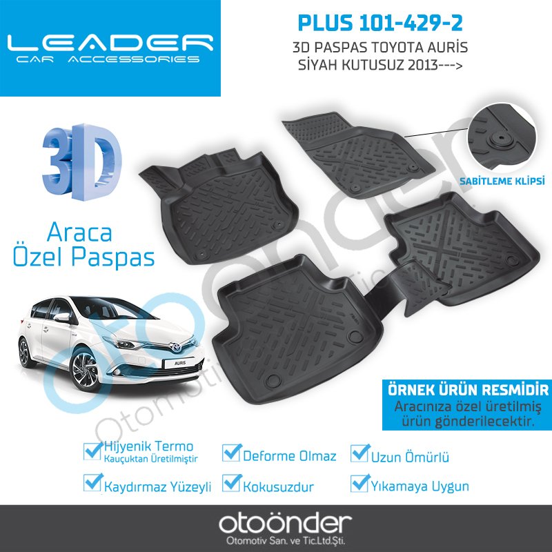 3D PASPAS TOYOTA AURİS SİYAH KUTUSUZ 2013---