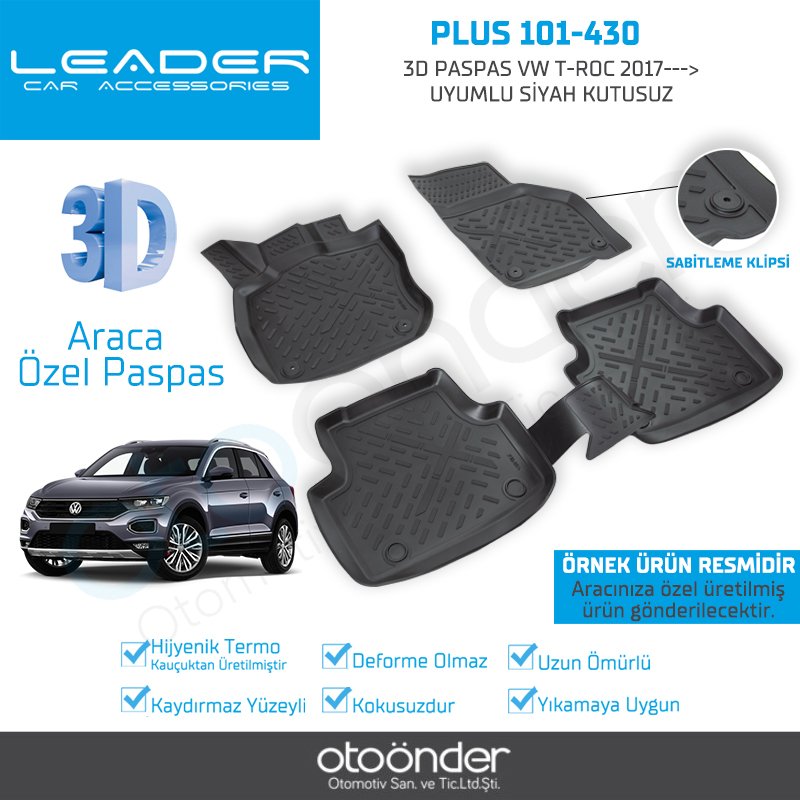 3D PASPAS Volkswagen T-ROC 2017--- UYUMLU SİYAH