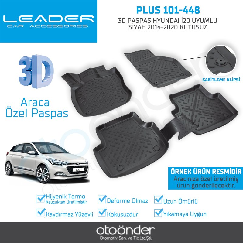 3D PASPAS HYUNDAI İ20 UYUMLU SİYAH 2014-2020
