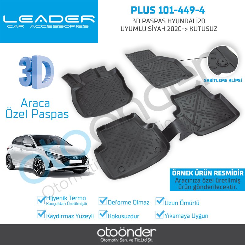 3D PASPAS HYUNDAI İ20 UYUMLU SİYAH 2020---