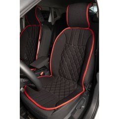 Skoda Tüm Modellerine Uyumlu Space Elegance Minder 2'li Set Siyah / Kırmızı Renk