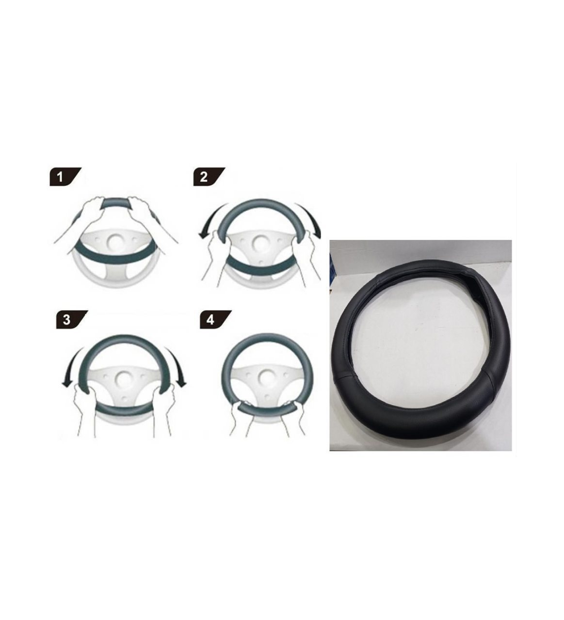 Direksiyon Kılıfı Pratik Geçmeli Kolay Montaj Kokusuz Vinil Deri Daihatsu Feroza